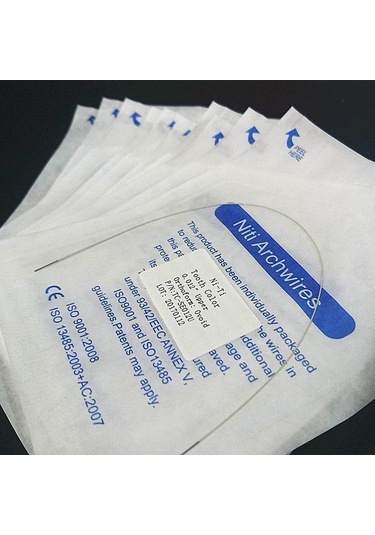 Diş Ortodonti Niti Süper Elastik Görünmez Diş Rengi Kemer Teli Yuvarlak Dikdörtgen Oval Şekil Malzemesi 5 Pcs 16 22 Lower