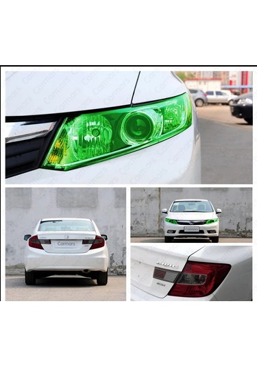 Yeşil-30x60cm-parlak Şeffaf Açık Siyah Duman Pvc Film Tonu 30x200cm Far Arka Lambası Wrap Kapak Filmi Folyo Etiket Kapa