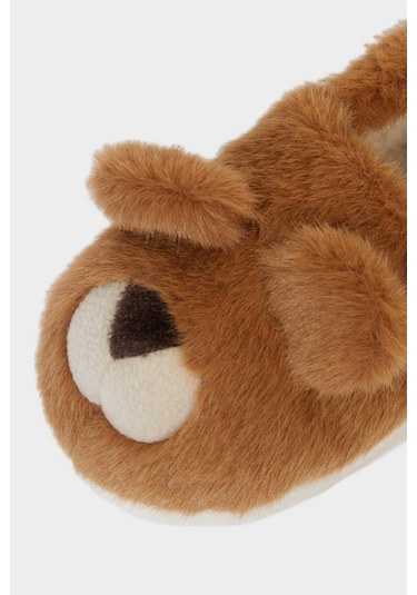 Defacto Kız Çocuk Ayı Temalı Düz Taban Panduf F1921a825wngr2 Gri