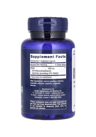 Dmae Bitartrate 150 Mg, 200 Kapsül