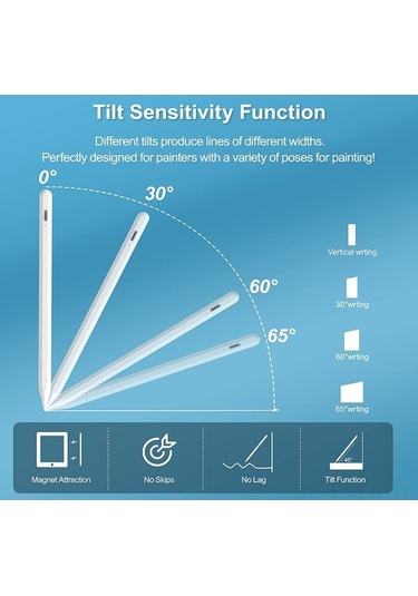 Didadodo İpad Uyumlu Eğimli Manyetik Basınç Duyarlı Stylus Kalem - Siyah
