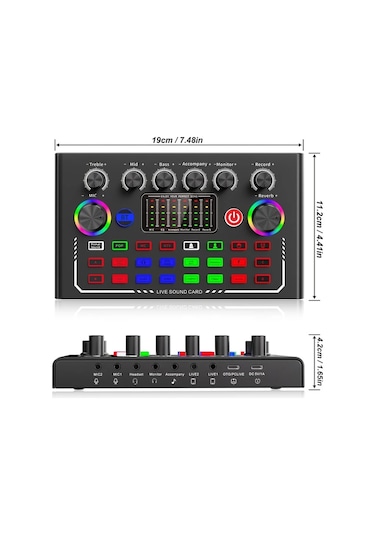 Motion003 F009 Podcast Ekipman Seti Dj Karıştırıcı Ve Ses Arayüzü Stüdyo Mikrofonu Pc A