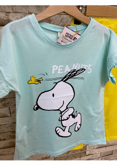 Aysbebe Tişört + Kapri Tayt Kız Çocuklar İçin Yazlık Takım Yeşil 1411-1544