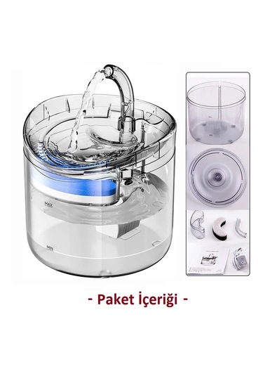 Venaliastore Otomatik Kedi Su Sebili Şelalesi Sessiz Filtreli 2 L