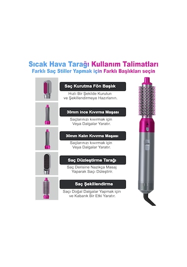 5 İn1 Çok Fonksiyonlu Saç Şekillendirici