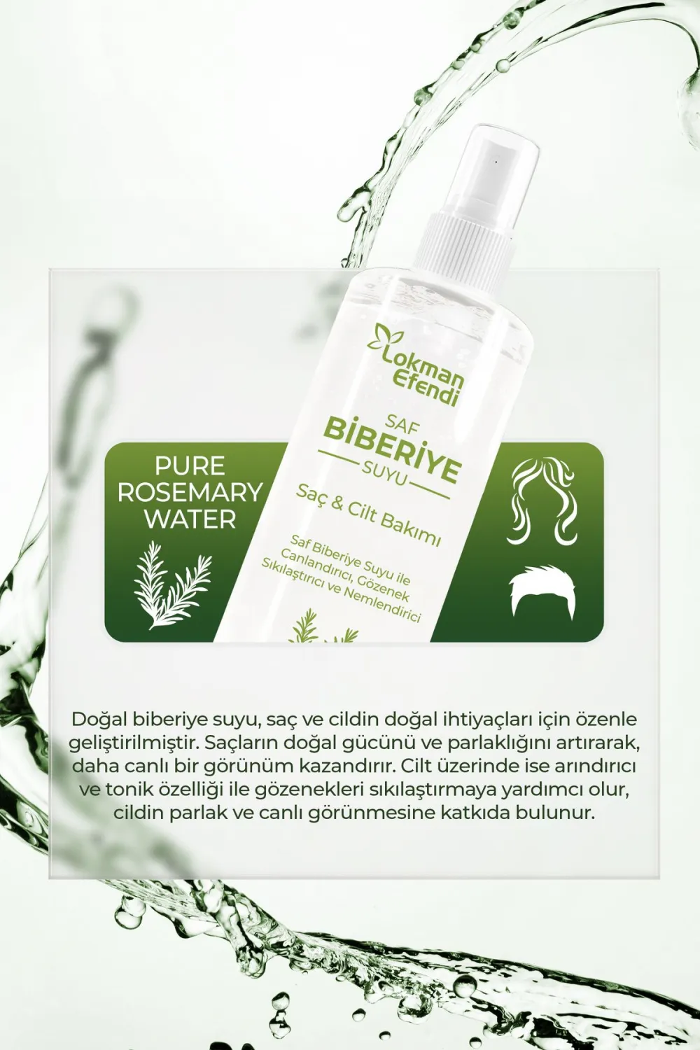 Lokman Efendi Saf Biberiye Saç Bakım Suyu 200 Ml