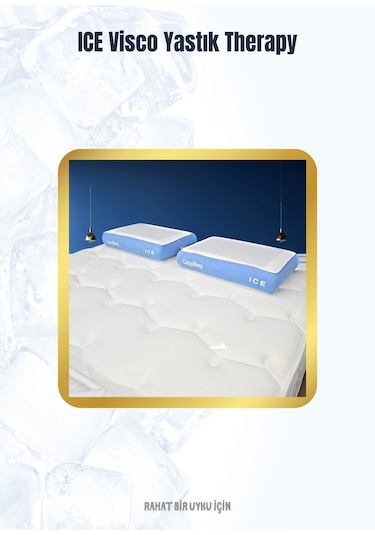 Ice Visco Yastık Boyun Fıtığı Boyun Düzleşmesi Destekli Lüks Yastık Taşıma Çantalı