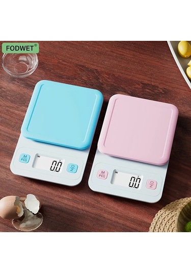 Willowhaven Mavi Elektronik Terazi, Renkli Tasarım, Lcd Ekran, 7 Birim Çevirme, 3kg Kapasite Mavi