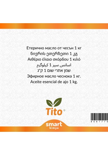 Tito Sarımsak Uçucu Yağı Allium Sativum 1 KG