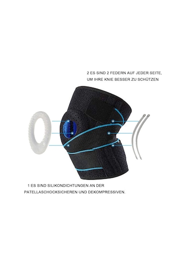 Ayarlanabilir Diz Desteği, Menisküs Yaralanmaları İçin Patella Jel Pedli Dizlik, Artrit Rahatlaması İçin Yan Yaylı Stabilizatörlere Sahip Patella Dizlik