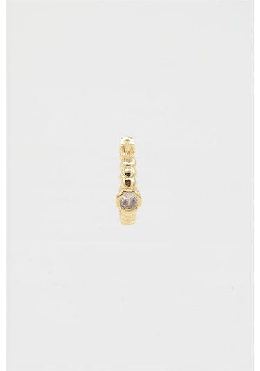 Kadın Kendi Tarzını Oluştur Zirkon Taşlı Halka 1 Adet Küpe-3303 Altın