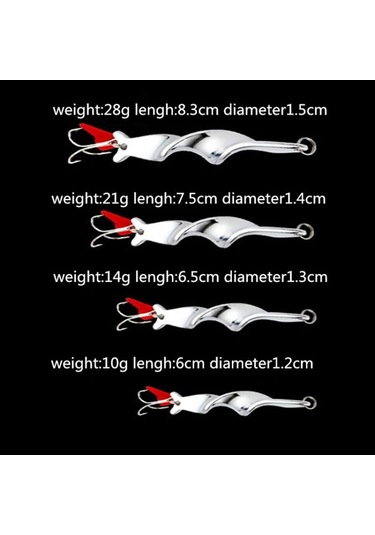 Dönen Metal Spinner Balıkçılık Cazibesi Sert Yemler Balık Kanca Takımı, Boyut:14g
