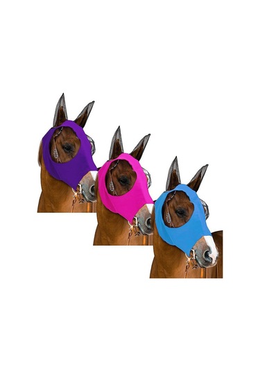 Mavi 1 Adet At Maskesi Sivrisinek Sineği Nefes Streç Dayanıklı Elastik Binicilik Malzemeleri Sürüş Donanımları