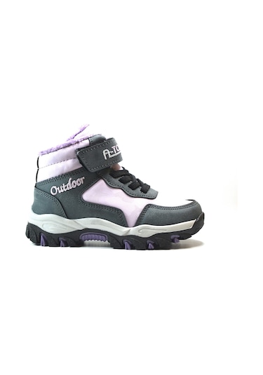 Onlo Ayakkabı 546 Mor Kürklü Cırtlı Kız Çocuk Bot Mor