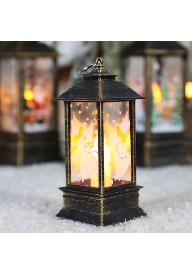 Qingmipy "retro Noel Rüzgar Lambası: Bronz Melek Desenli Dekoratif Masa Ve Gece Aydınlatması" Çok Renkli