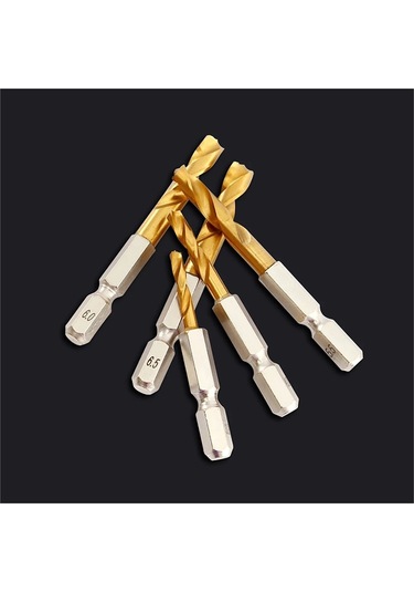 Ccgloball 5.5mm Altıgen 1 Adet 1.5 - 13mm Hss Titanyum Kaplamalı Büküm Matkap Uçları 1/4'' Hex Shank Kısa Bit Metal Paslanmaz Çelik Ahşap Plastik