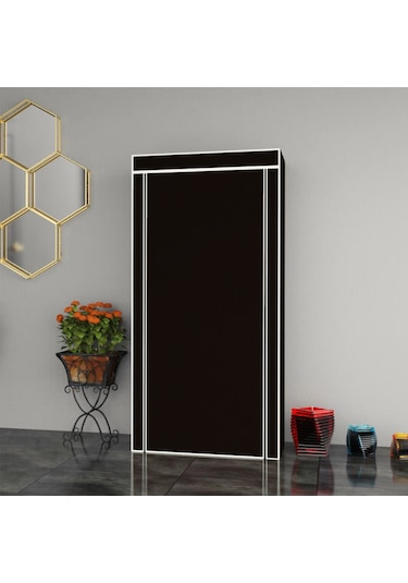 Çok Amaçlı Kullanıma Uygun Geniş 6 Katlı Bez Ayakkabılık Dolabı Siyah