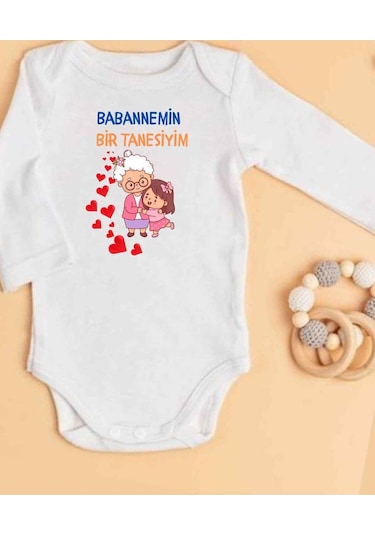 Lupi İsimli Zıbın Yazılı Bebek Zıbın Füme-açık Yeşil Beyaz