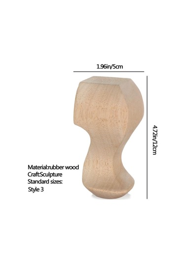 Dekorasyon El Sanatları Masif Mobilya Ayak Bacaklar Dolap Koltuk Ayakları Ahşap Oyma 12x5cm Style 3