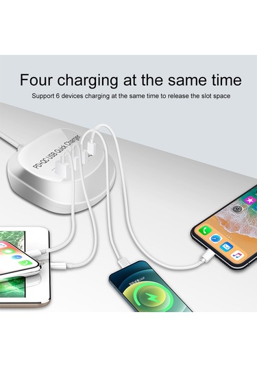 Wlx-t3p 4'ü 1 Arada Pd Qc Çok Fonksiyonlu Akıllı Hızlı Şarj Usb Şarj Cihazı Ab Fiş