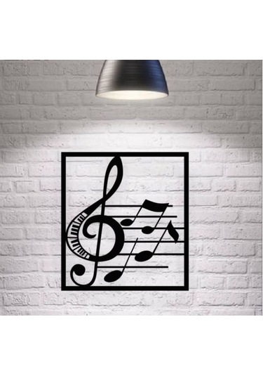 Siyah Ahşap Sol Anahtarı Nota 50cm X 55cm Tablo Duvar Dekoru 3mm Mdf Lazer Kesim