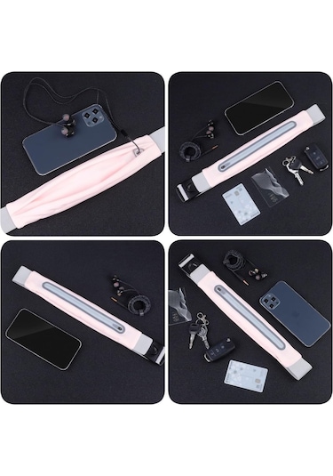 Teltree Gri Spor Bel Çantası - Koşu Ve Fitness İçin Multifonksiyonel, 7.2 İnç Telefon Uyumlu, 60-110 Cm Bel Ölçesi Gri