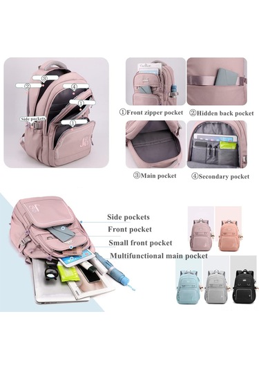 Tenfowee Su Geçirmez Hafif Sırt Çantası - 46x31x20cm, 15.6" Laptop Uyumlu, Çok Cepli, Konforlu Omuz Askılı Çok Renkli