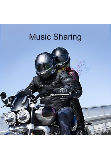 Q58-max Motosiklet Kask谋 Toz Ge莽irmez Telsiz Kulakl谋k Lcd Ekran M眉zik Payla艧谋m谋 Ve El Feneri 2 Yolcu 500m Telsiz