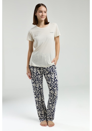 Pierre Cardin Kadın Krem Pijama Takımı Pc8973-s-v1 Krem