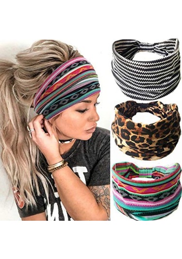 Ca Ic Kafa Bandı Leopar Saç Bandı Düğümlü Türban Kafa Bandı Esnek Büküm Saç Bandı Kadınlar Ve Kızlar İçin Çizgili Kumaş Kafa Bandı Çok Renkli