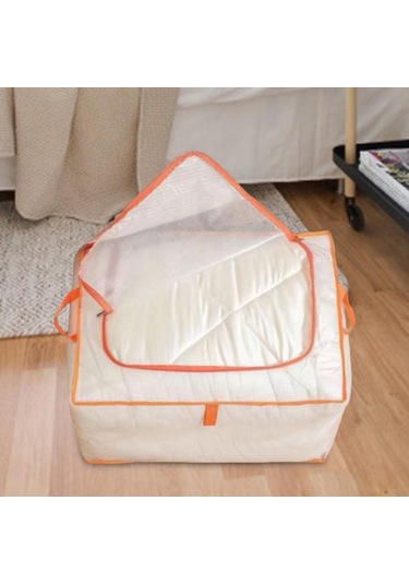 Homyl Yatak Saklama Çantası Toz Geçirmez Pp Dayanıklı Yorgan Turuncu
