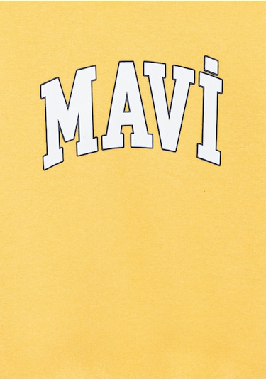 Mavi - Mavi Logo Baskılı Kapüşonlu Sarı Sweatshirt 7610035-71377 Sarı
