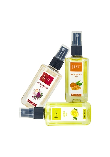 ﻿Jest 80 Derece Çiçek Bahçesi + Limon + Mandalina Kolonyası 3 x 70 ML