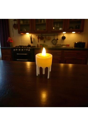 Akan Damla Efektli Dekoratif Mumluk Led Hediyeli, Mumluk