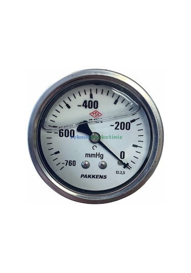 63MM -760 / 0 MMhg G1/4" Panotipi Gliserinli VakuMMetre Pakkens