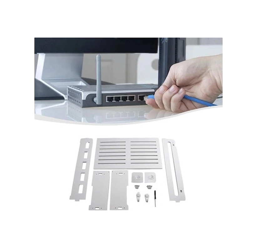 Xiyyadms Küçük Perde Desenli Duvarlı Depolama Kutusu - Deliksiz Router Ve Tv Aygıtı Tutucu, Ev Ofis Wi-fi Gizleme Rakı, Evcil Kullanım Beyaz