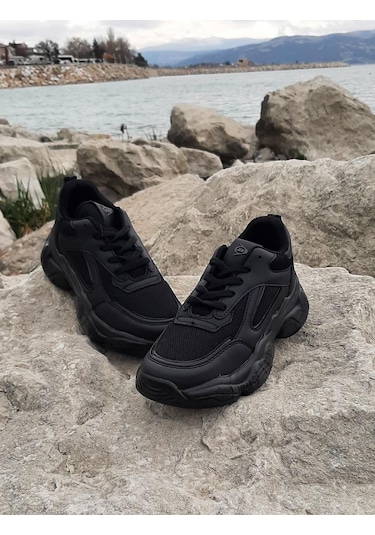 Dunlop 2323 Siyah Renk Fuspetli Kalın Taban Spor Ayakkabı AYKSAYAK-000502