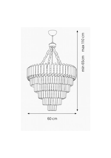 Palmira 60 Cm'lik Kristal Taşlı Lüks Avize 6'lı - Siyah-krom Siyah-Krom