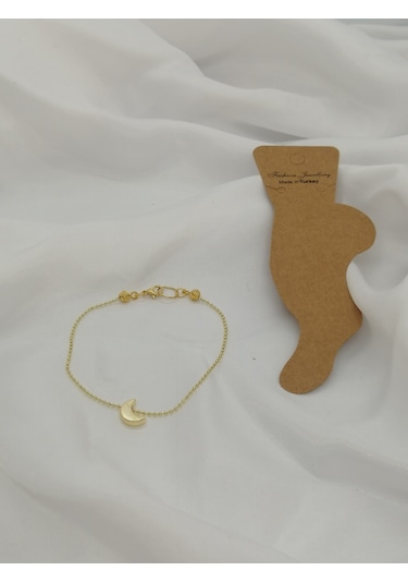 Glamglamour İnce Top Zincirli Ay Sallantılı Kadın Halhal
