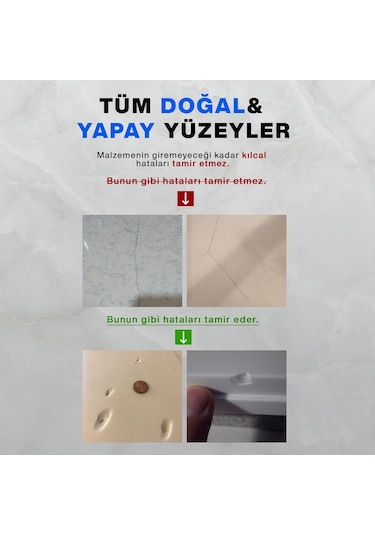 Nnrepair Seramik Akrilik Yüzey Tamir Kiti Beyaz