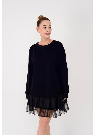 Park Moda Tütülü Elbise Sweat Siyah