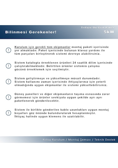 5kw Trifaze On-grid Paket Sistem