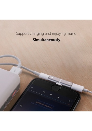Sandwich İphone Uyumlu 7/8 Plus Ve X İçin Çift Lightning Adaptörü, Müzik Dinleme, Şarj, Arama, Veri Transferi İle Aluminum Min