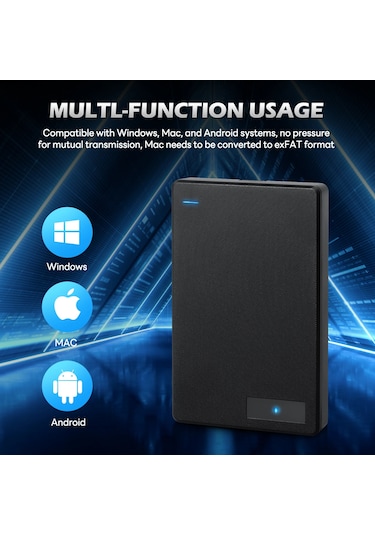 Taşınabilir Harici Hd Sabit Sürücü, 1tb,2tb, 4tb,5tb, Hdd Belleği, Usb3.0, Black 1tb Diğer