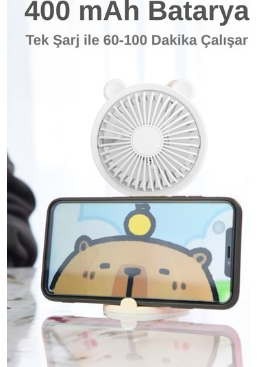 Taşınabililir Mini Usb Şarjlı 3 Kademeli El Masaüstü Vantilatör Fan Soğutucu Ym88216 Gri