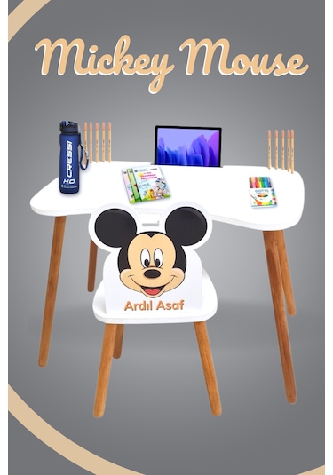 Çocuk Ders Çalışma Masa Takımı 4-12 Yaş Beyaz