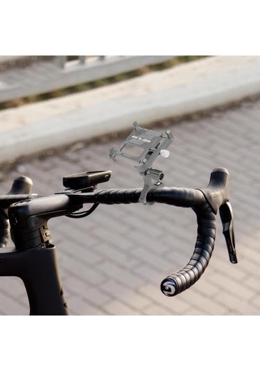 Homyl Spor Kameralar Için Bisiklet Telefon Tutucu Titanyum-rengi 8,5 Cm