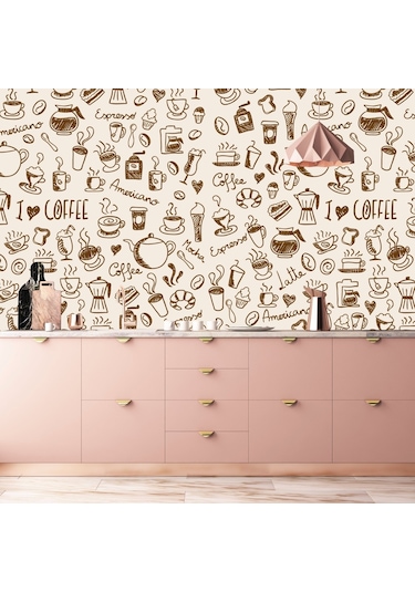 Mutfak Duvar Kaplama Folyosu Kahve (323329402)