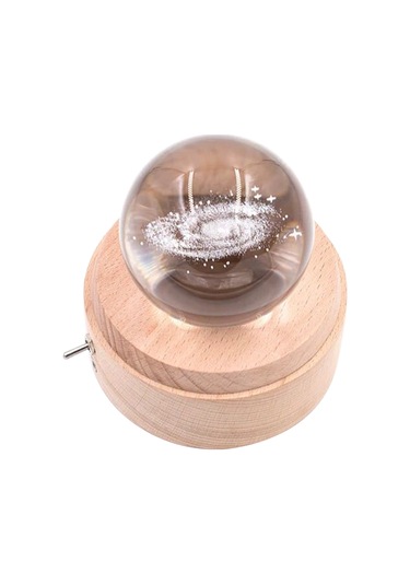 Yifomall "led Işık Projeksiyonlu Dönen Kristal Küre Müzik Kutusu - Usb Şarjlı Dekoratif Hediye"