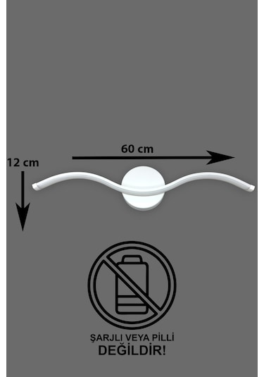 Wave Modern Tasarım Beyaz Renk Gün Işığı Ledli Banyo - Mutfak - S Beyaz